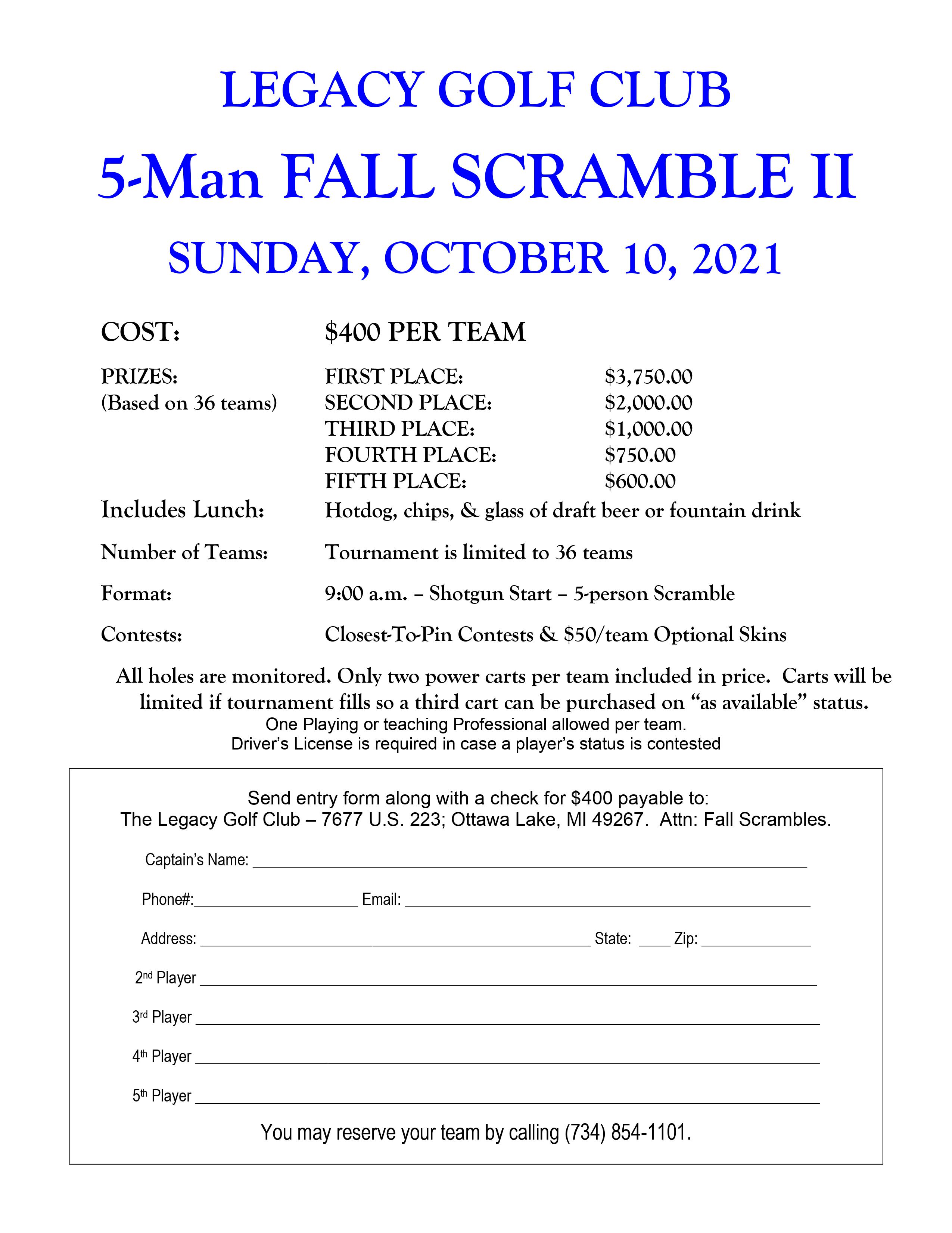 5 Man Scramble Oct 10